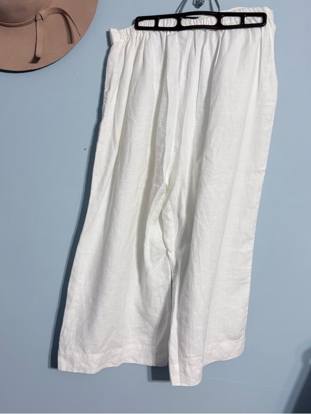 White Linen Wide-Leg Pants from Habitat size M - Picture 3 of 5